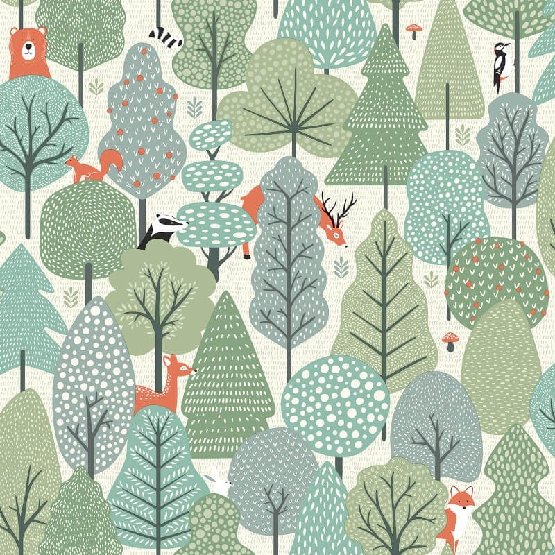 Wild Wood Metallic Wallpaper - Green - Muriva - M51604Wallpaper199
