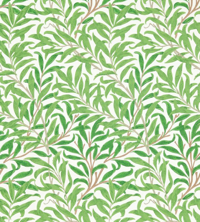 Willow Boughs Wallpaper - Leaf Green - 217081 - Morris & CoWallpaper199