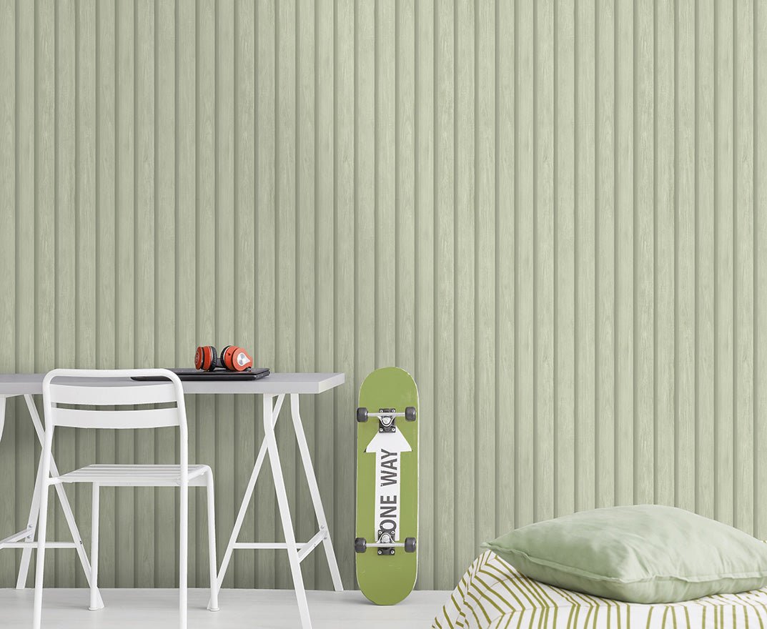 Wood Slat Wallpaper - Green - Holden Décor - 13300Wallpaper199