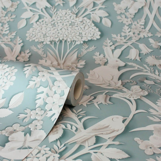 Woodland 3D Effect Wallpaper - Blue - Fine Décor - FD43605Wallpaper199