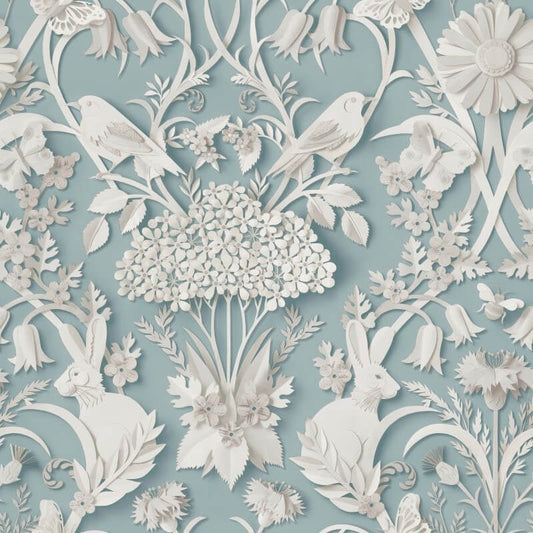 Woodland 3D Effect Wallpaper - Blue - Fine Décor - FD43605Wallpaper199