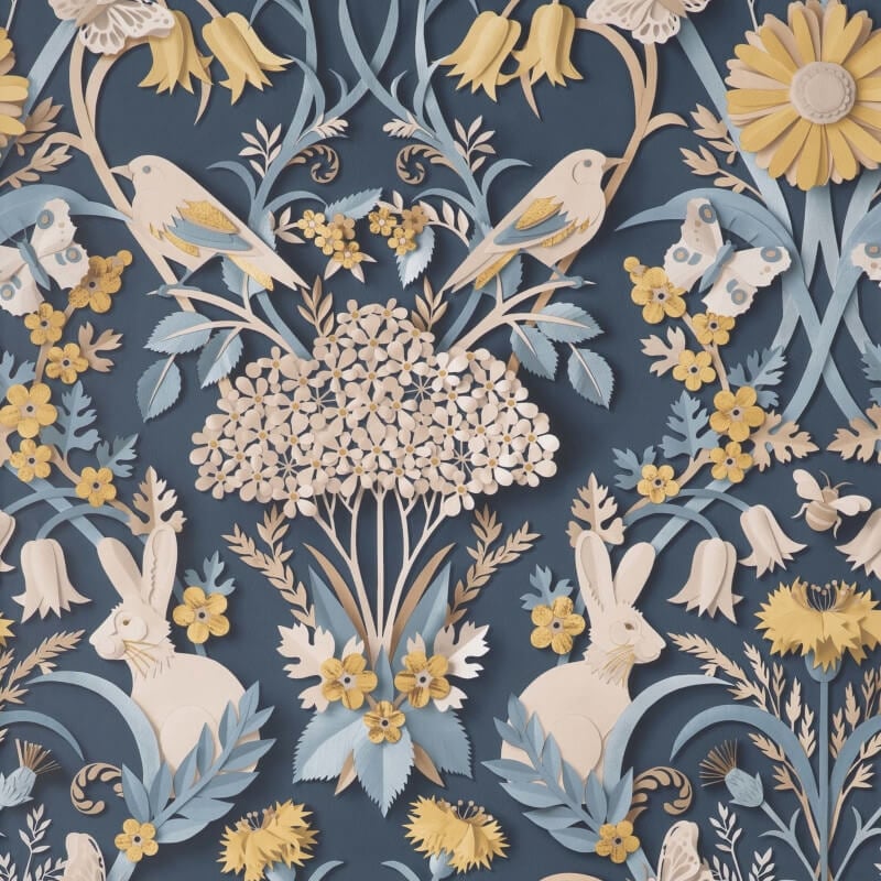 Woodland 3D Effect Wallpaper - Navy - Fine Décor - FD42950Wallpaper199