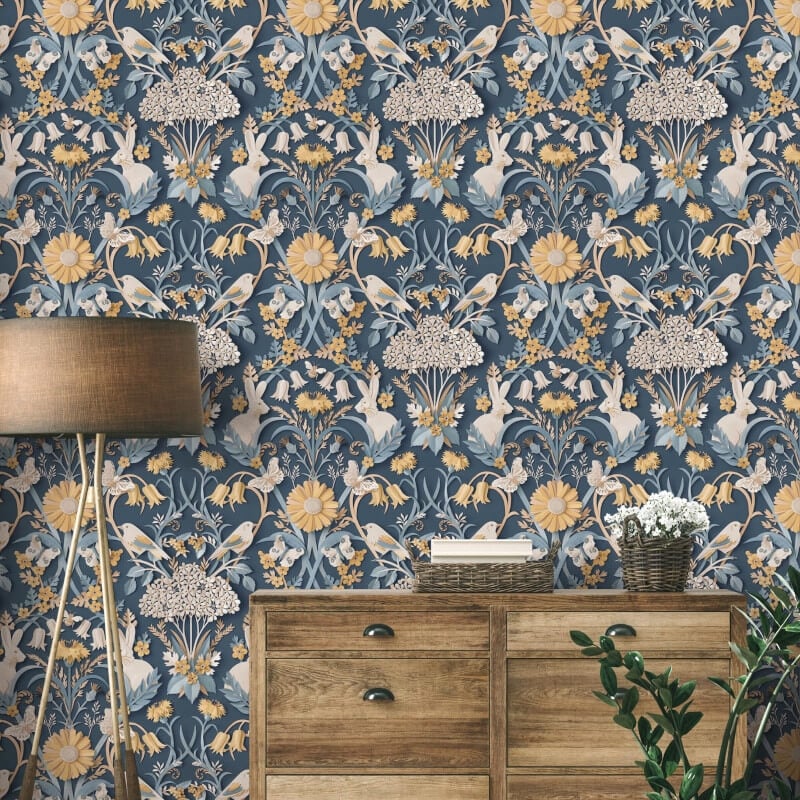 Woodland 3D Effect Wallpaper - Navy - Fine Décor - FD42950Wallpaper199