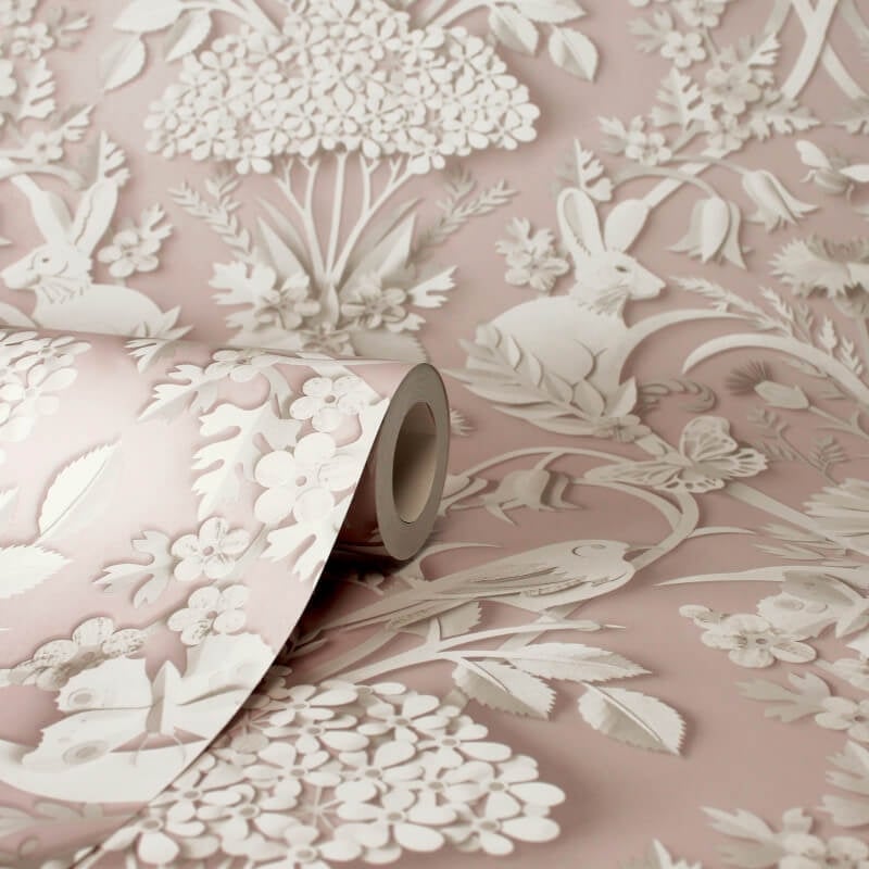 Woodland 3D Effect Wallpaper - Pink - Fine Décor - FD43607Wallpaper199