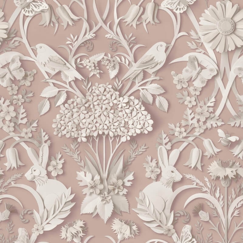Woodland 3D Effect Wallpaper - Pink - Fine Décor - FD43607Wallpaper199