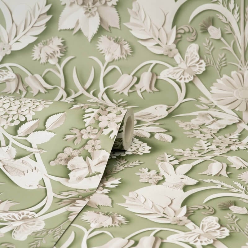 Woodland 3D Effect Wallpaper - Sage - Fine Décor - FD42951Wallpaper199
