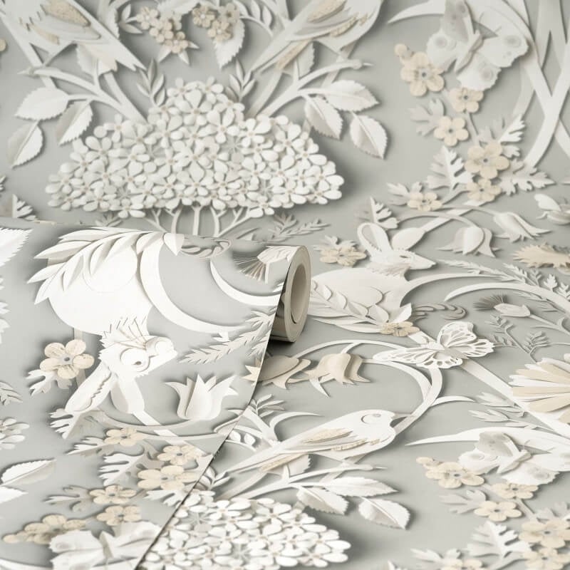 Woodland 3D Effect Wallpaper - Soft Grey - Fine Décor - FD42952Wallpaper199