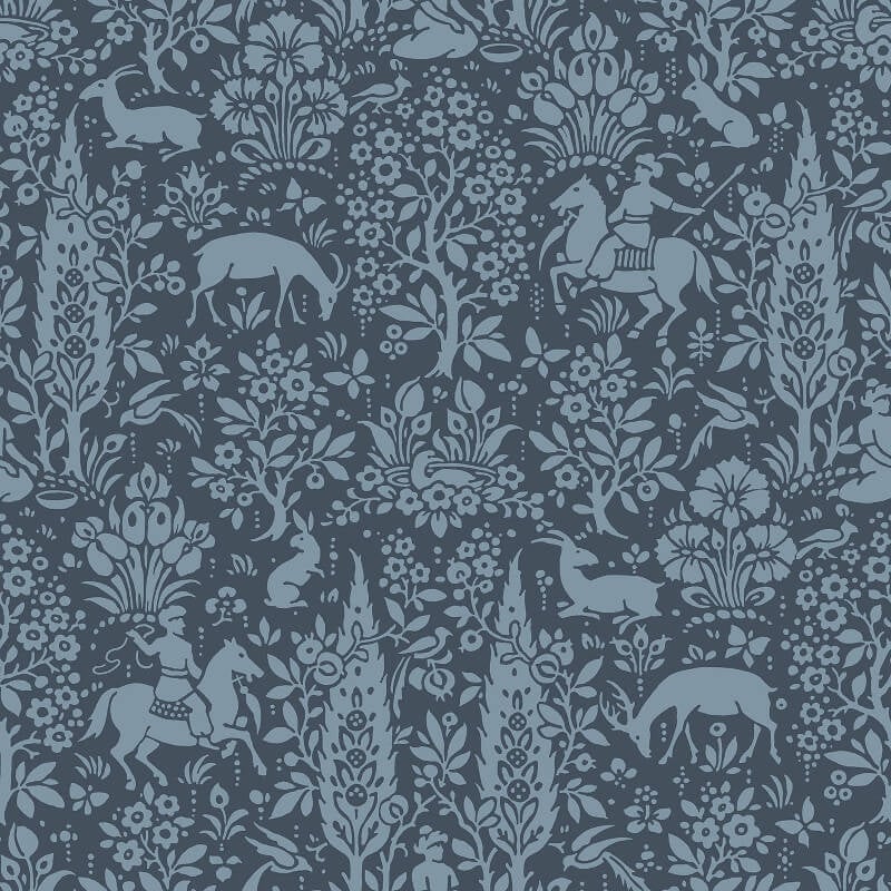 Woodland Floral Wallpaper - Dark Blue - Crown - M1169Wallpaper199