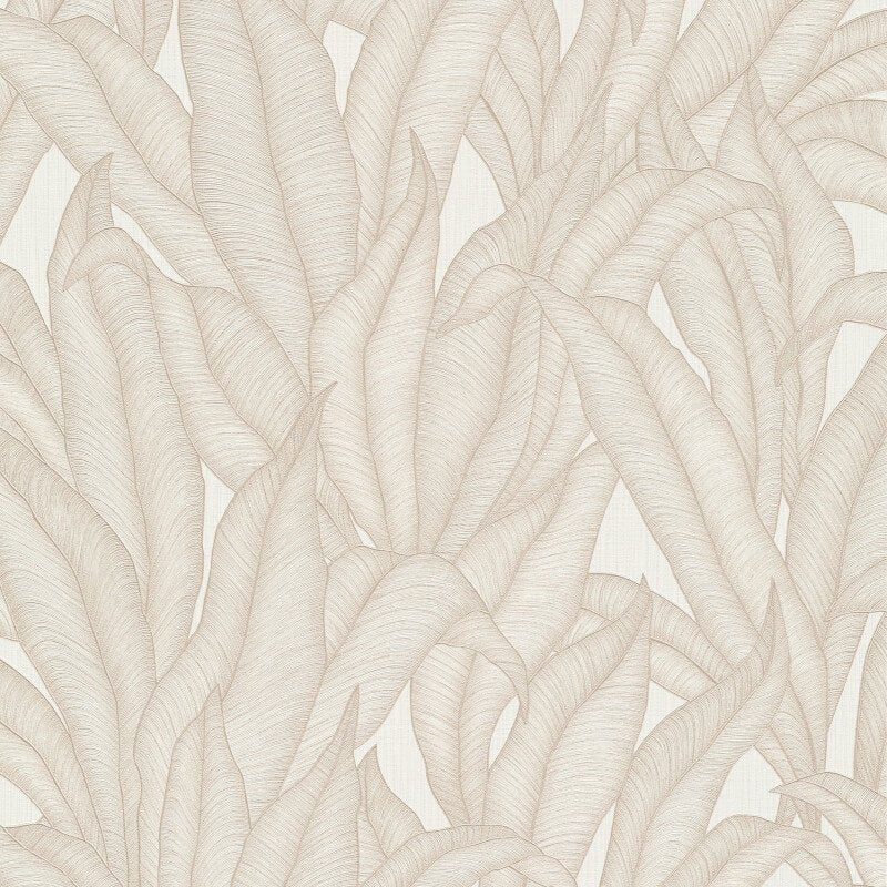 Zanzibar Leaf Metallic Wallpaper - Beige - Erismann - 10371 - 26Wallpaper199