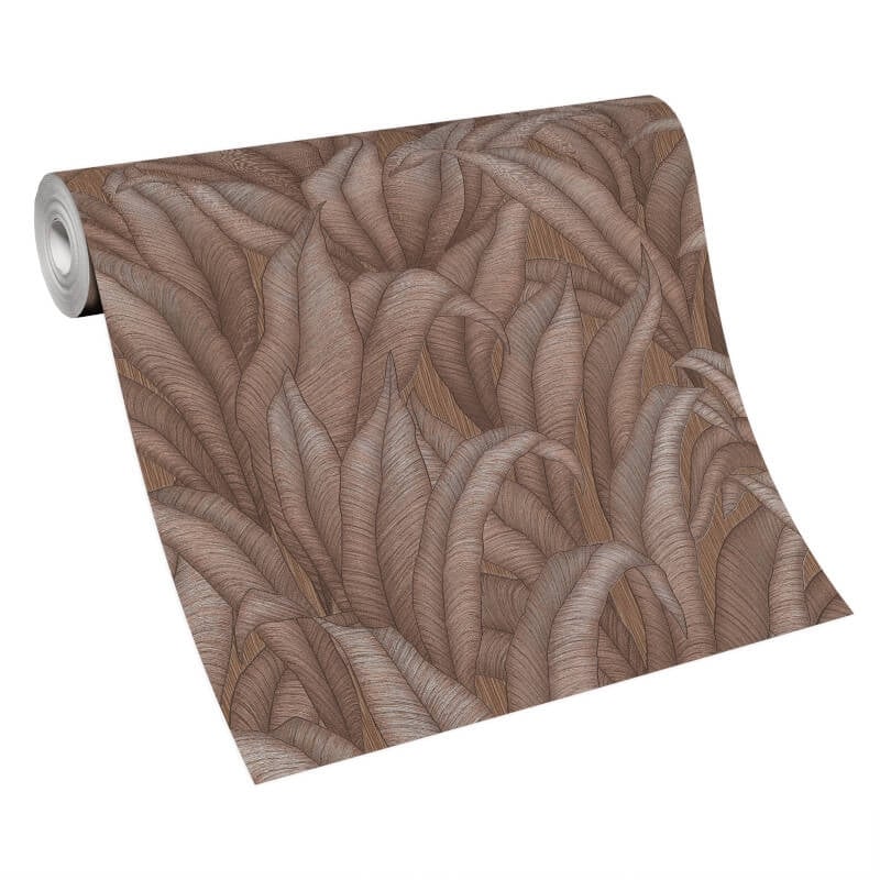 Zanzibar Leaf Metallic Wallpaper - Bronze - Erismann - 10371 - 48Wallpaper199