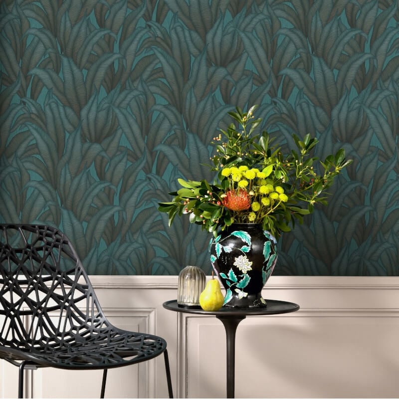Zanzibar Leaf Metallic Wallpaper - Green - Erismann - 10371 - 19Wallpaper199