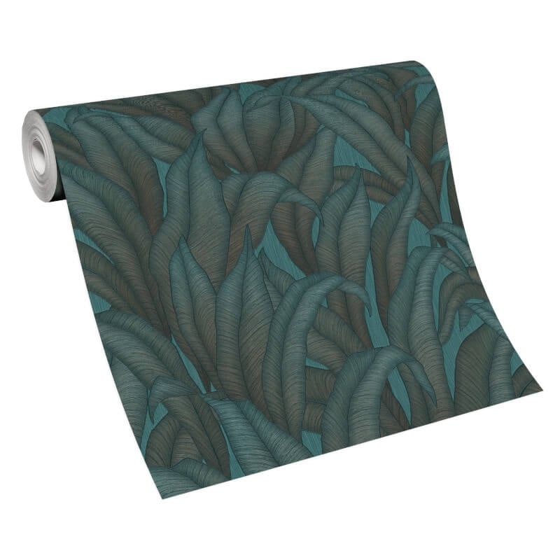 Zanzibar Leaf Metallic Wallpaper - Green - Erismann - 10371 - 19Wallpaper199