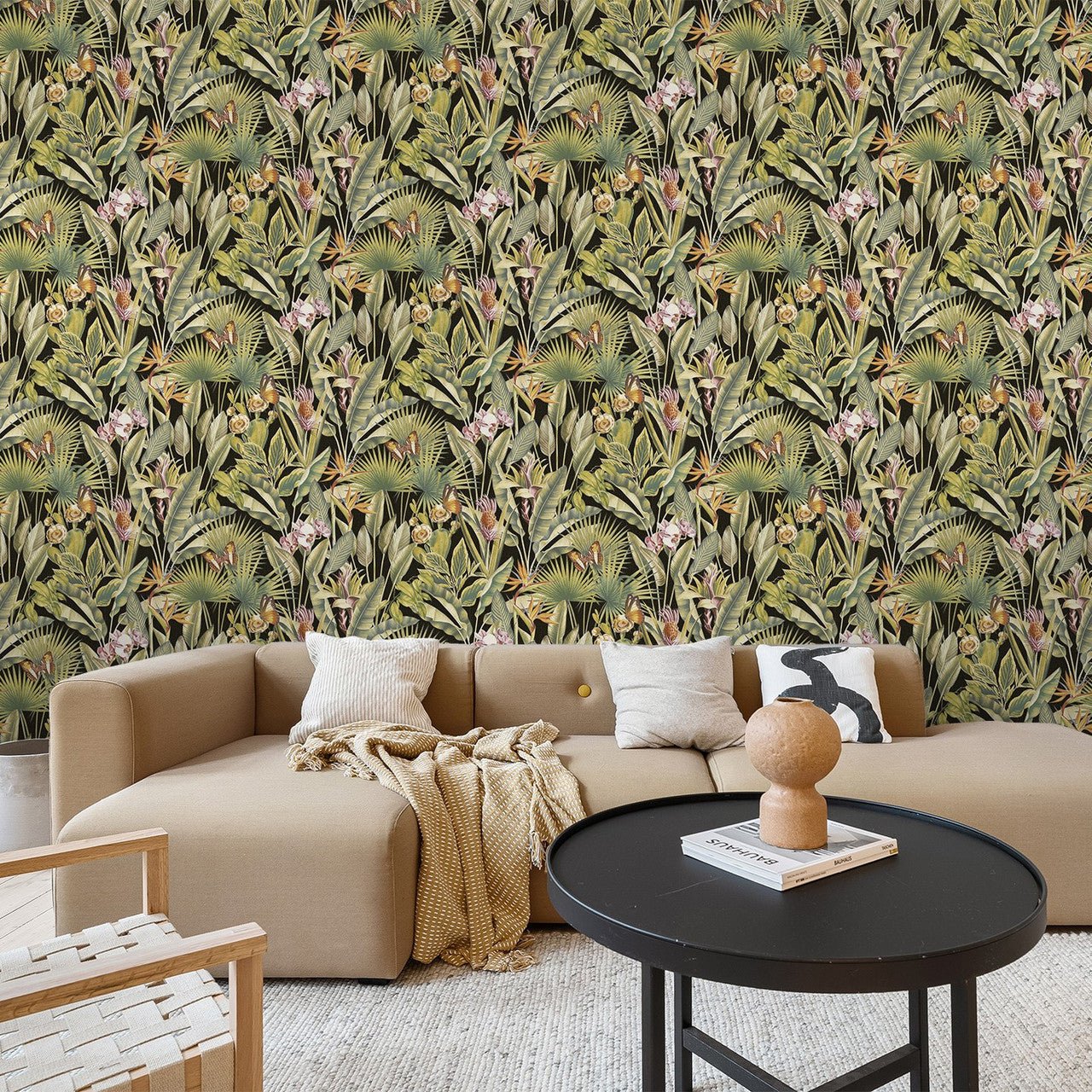 Zanzibar Vasari Wallpaper - Black - Rasch - 400006Wallpaper199