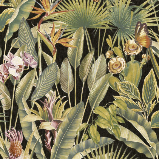 Zanzibar Vasari Wallpaper - Black - Rasch - 400006Wallpaper199