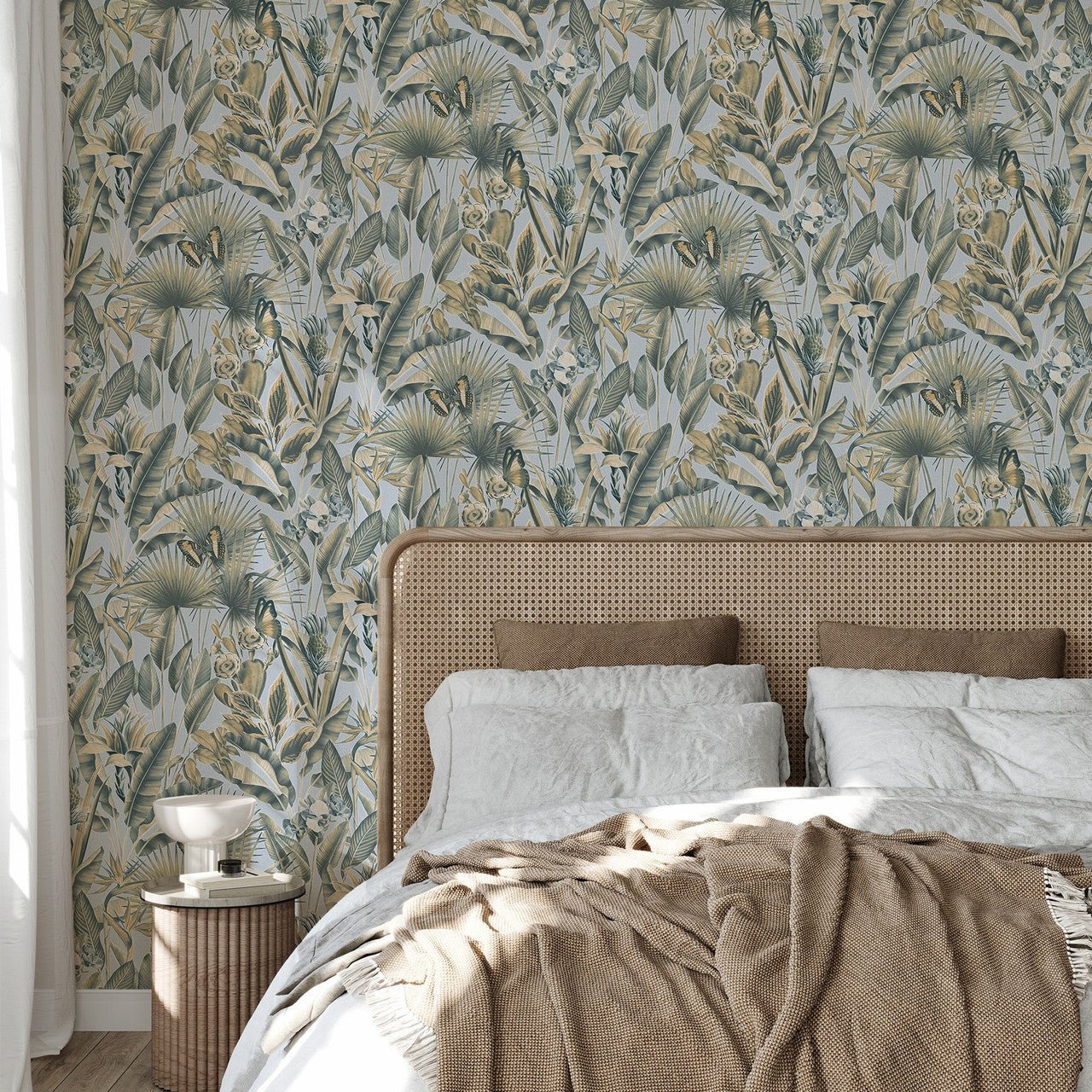 Zanzibar Vasari Wallpaper - Chalky Blue - Rasch - 400013Wallpaper199