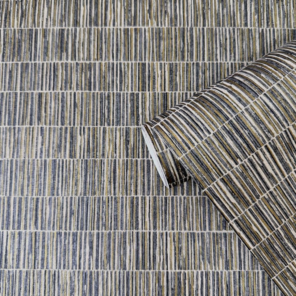 Zen Bamboo Screen Wallpaper - Silver Grey / Gold - Galerie - DWP0362 - 05Wallpaper199