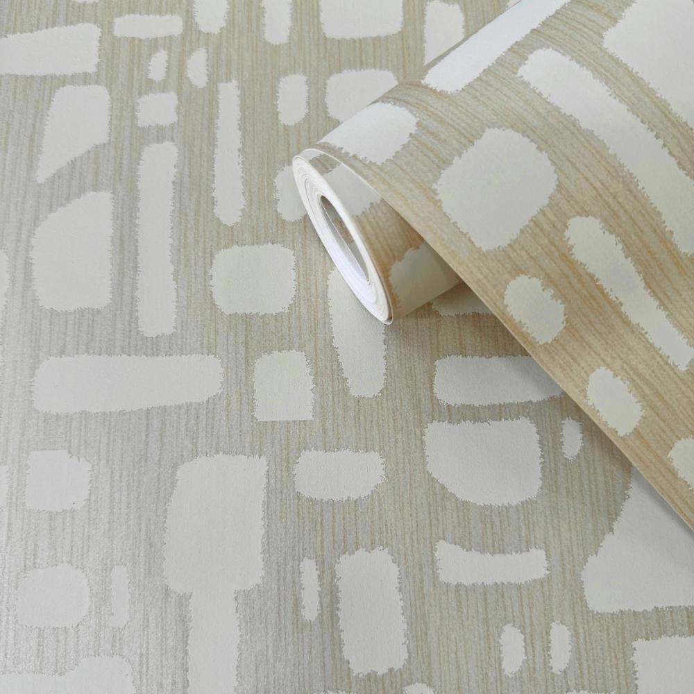 Zen Chunky Geo Wallpaper - Cream / Beige - Galerie - DWP0364 - 02Wallpaper199
