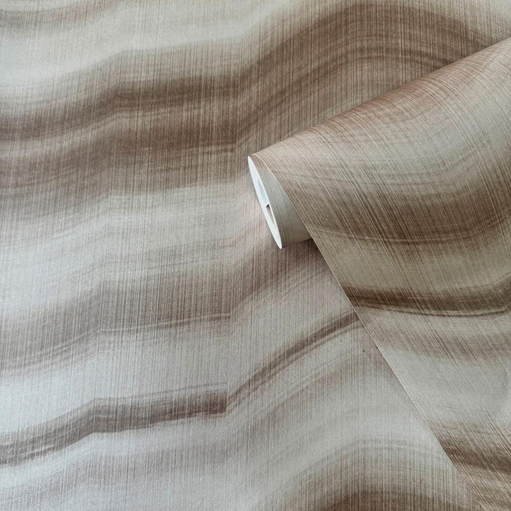 Zen Cloudy Stripe Wallpaper - Bronze Brown - Galerie - DWP0367 - 02Wallpaper199