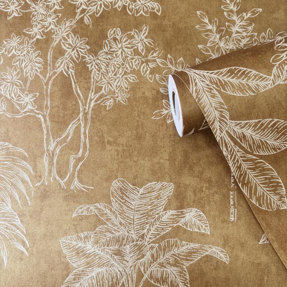 Zen Floating Foliage Wallpaper - Gold - Galerie - DWP0361 - 04Wallpaper199
