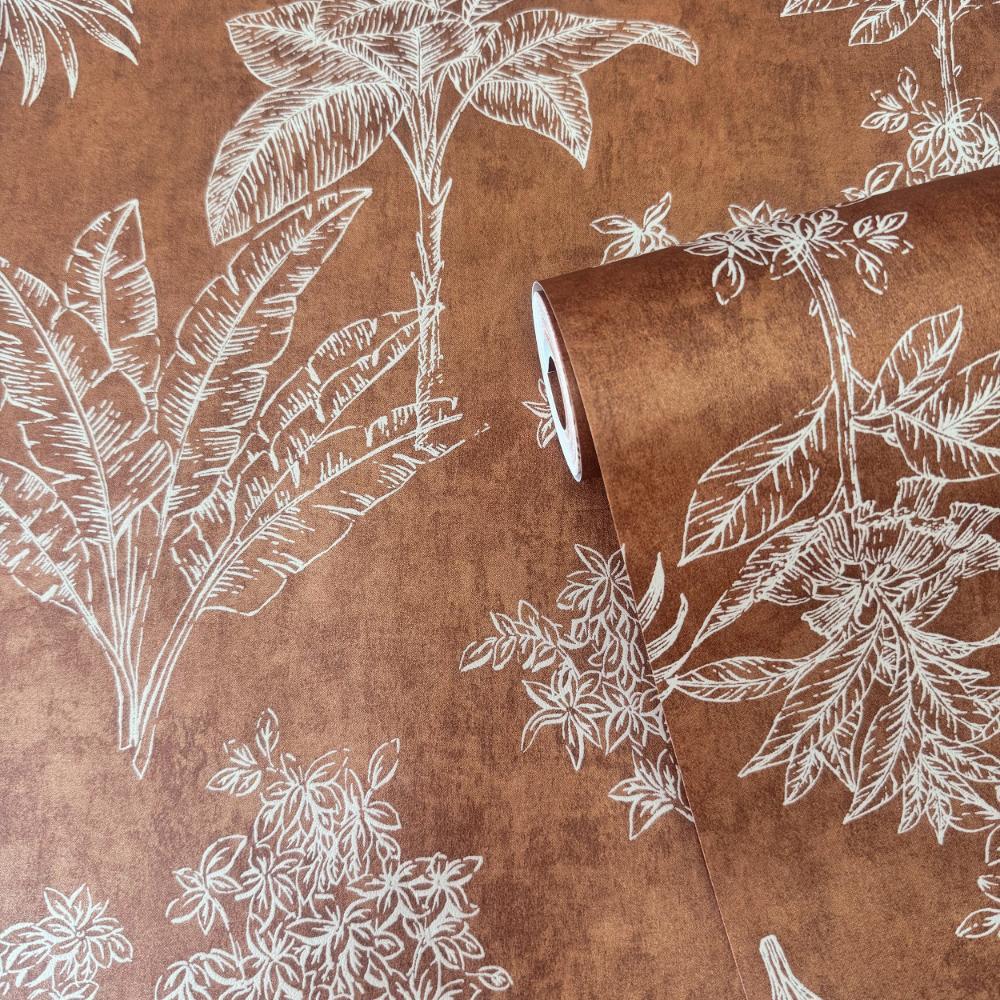 Zen Floating Foliage Wallpaper - Orange - Galerie - DWP0361 - 07Wallpaper199