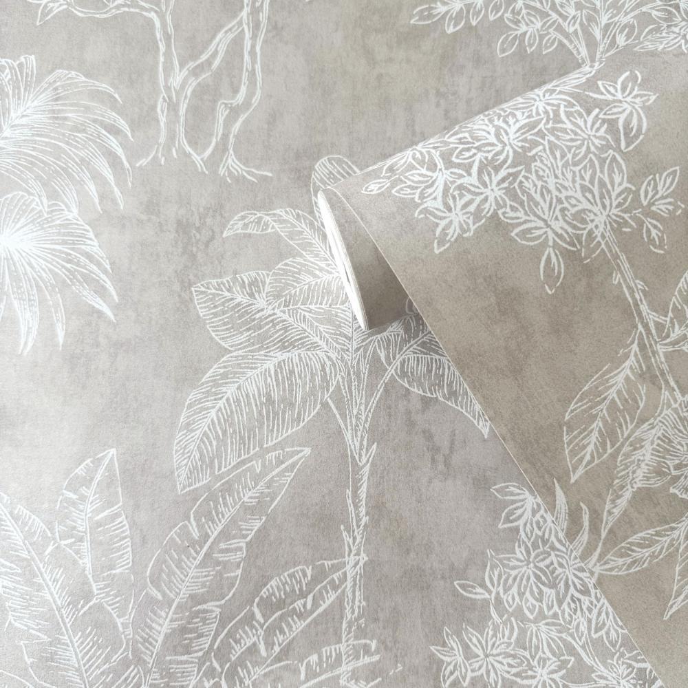 Zen Floating Foliage Wallpaper - Silver Grey - Galerie - DWP0361 - 06Wallpaper199