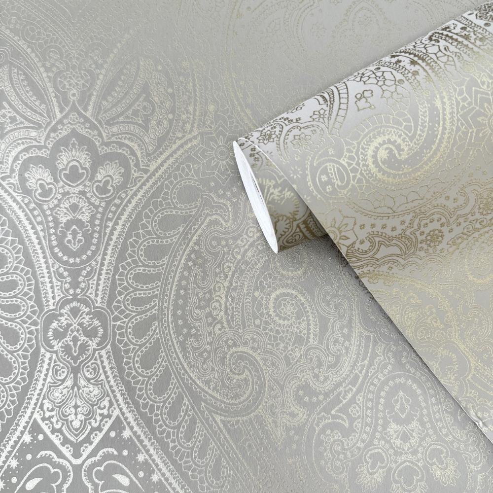 Zen Lace Wallpaper - Bronze Brown / Gold - Galerie - AM22002 - 2Wallpaper199