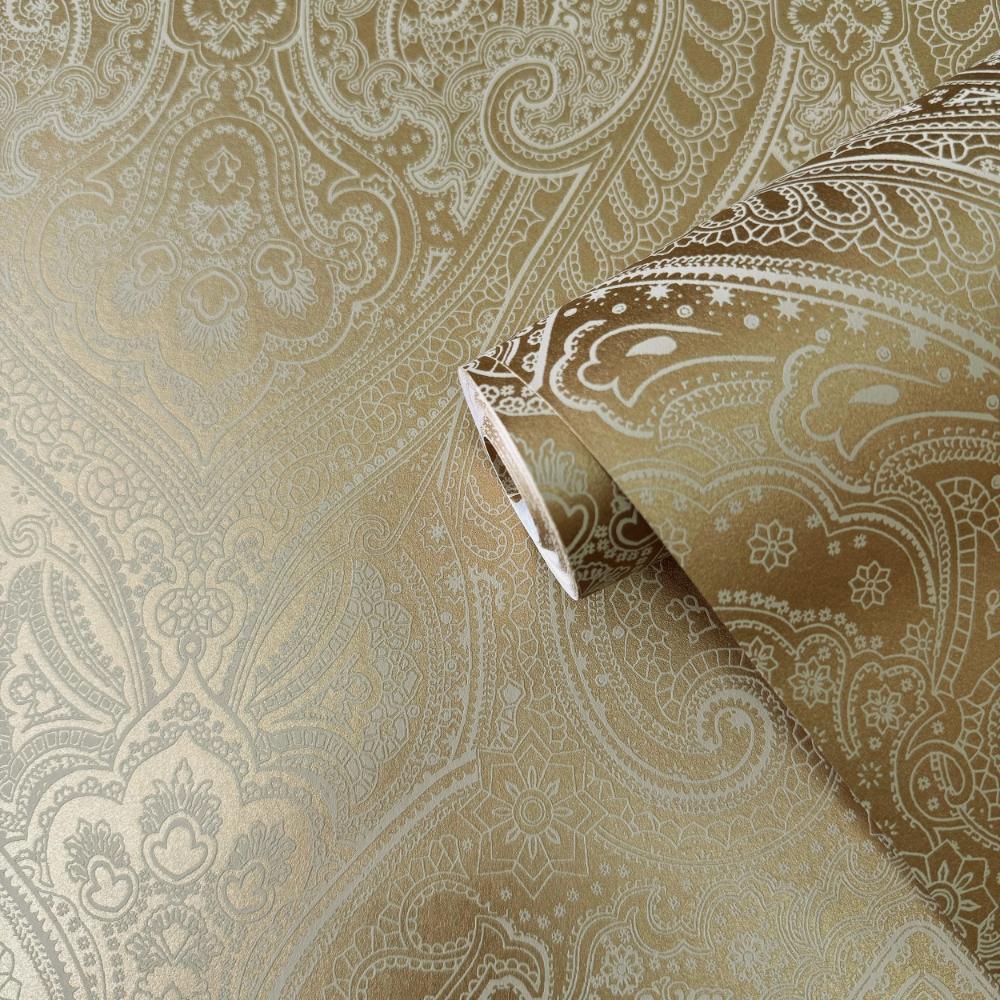 Zen Lace Wallpaper - Gold - Galerie - AM22002 - 1Wallpaper199