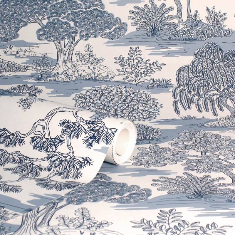 Zen Oriental Landscape Wallpaper - Blue - Fine Décor - FD43443Wallpaper199
