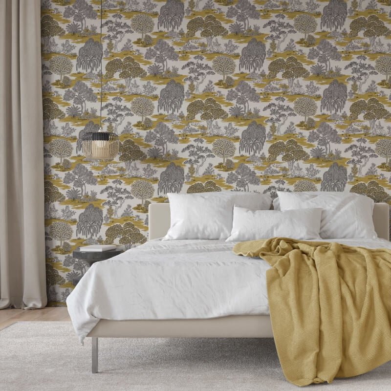 Zen Oriental Landscape Wallpaper - Ochre - Fine Décor - FD43440Wallpaper199