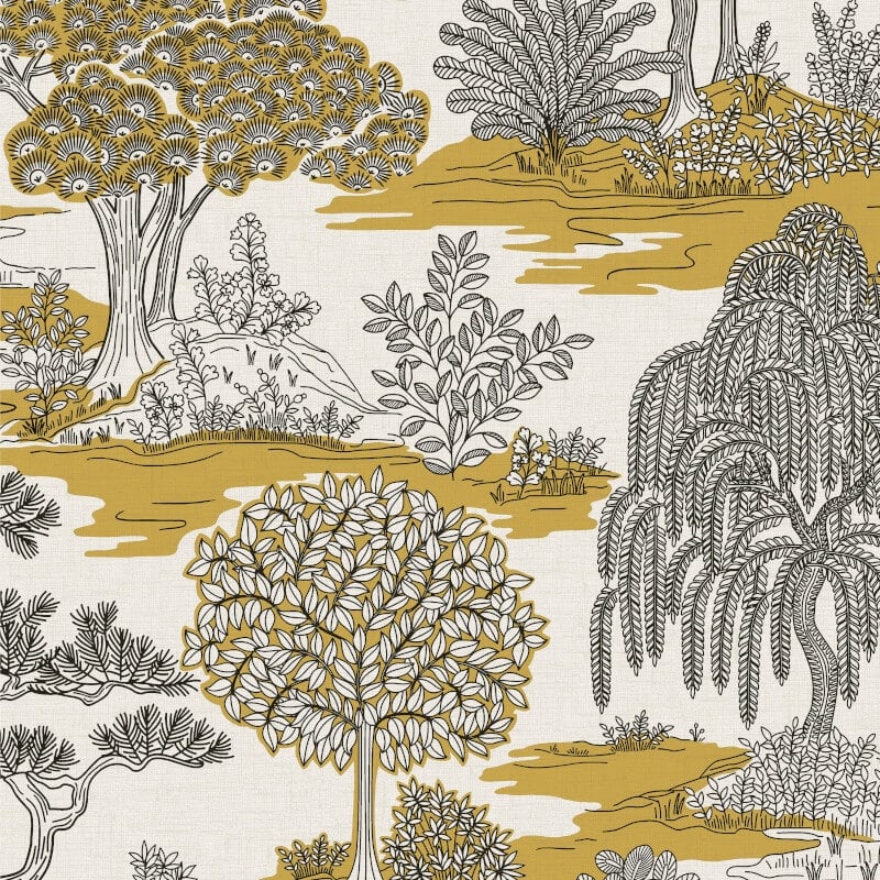 Zen Oriental Landscape Wallpaper - Ochre - Fine Décor - FD43440Wallpaper199