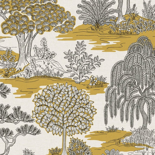 Zen Oriental Landscape Wallpaper - Ochre - Fine Décor - FD43440Wallpaper199