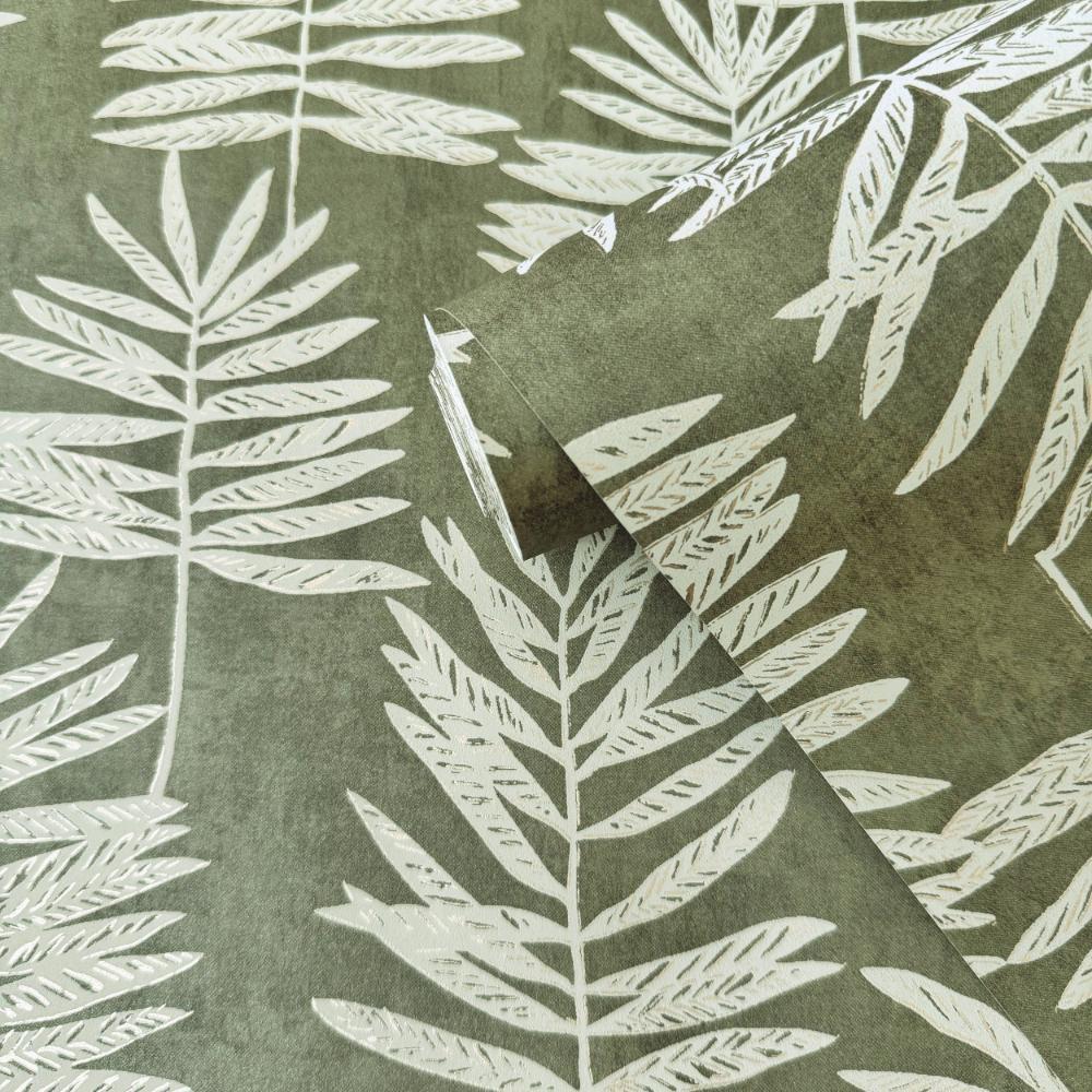 Zen Tumbling Leaf Wallpaper - Green - Galerie - DWP0365 - 01Wallpaper199