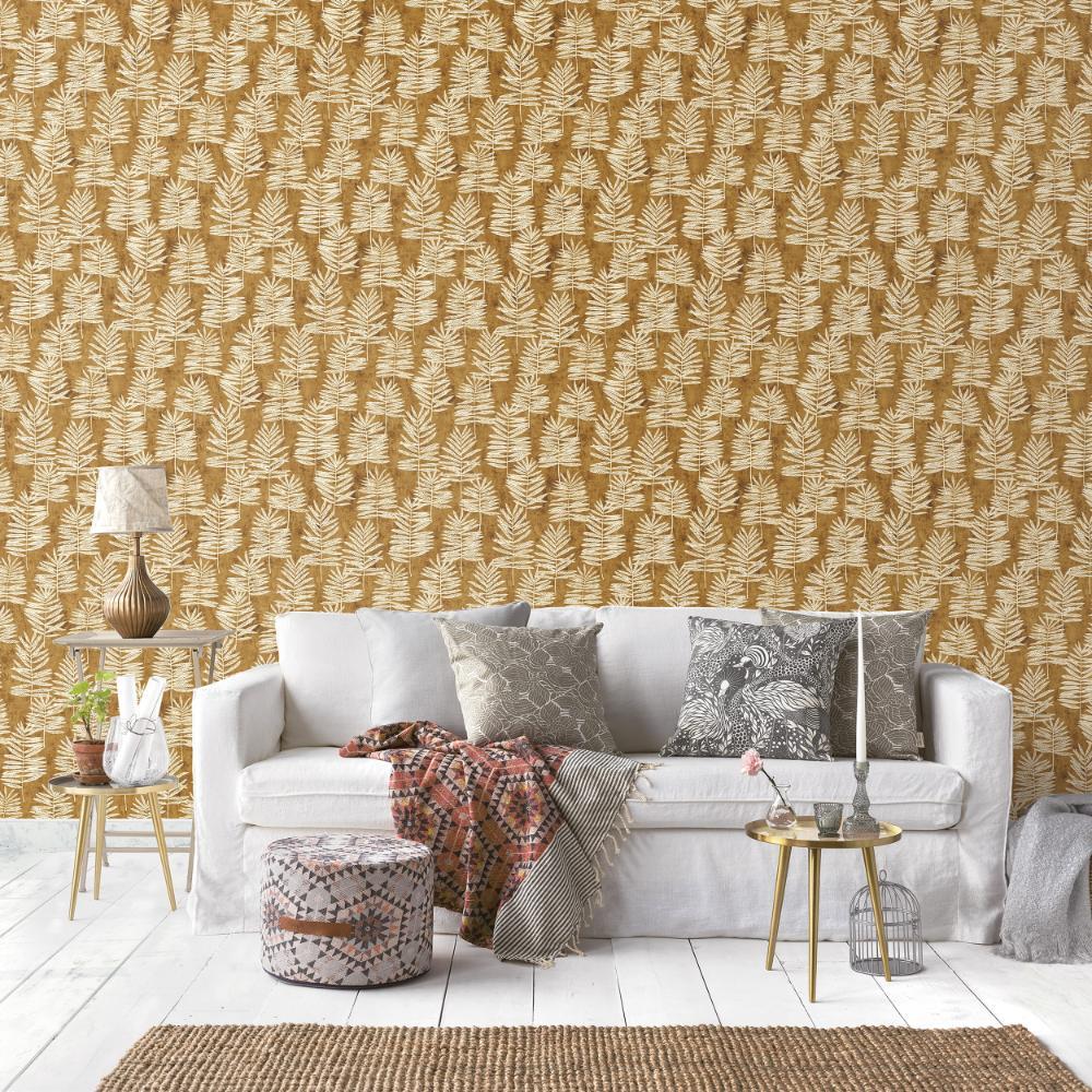 Zen Tumbling Leaf Wallpaper - Green - Galerie - DWP0365 - 01Wallpaper199